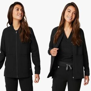 Figs Women's Classic Black Bomber Jacket